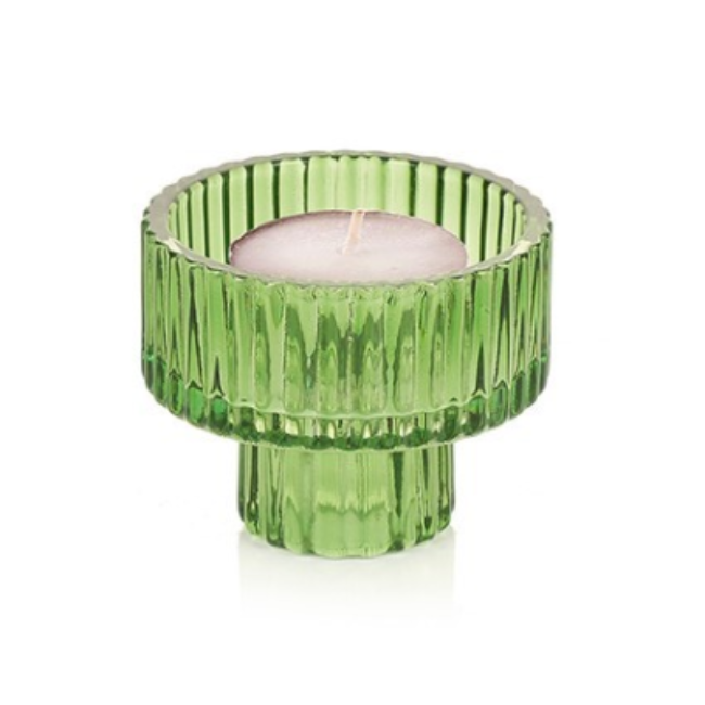 7CM GREEN GLASS TEALIGHT HOLDER